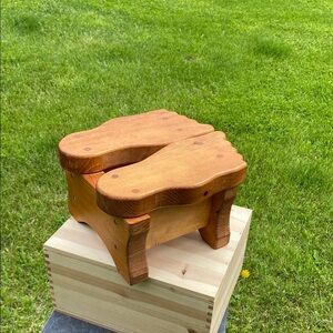 Hand Made Solid Wood FOOT Stool or Plant Stand